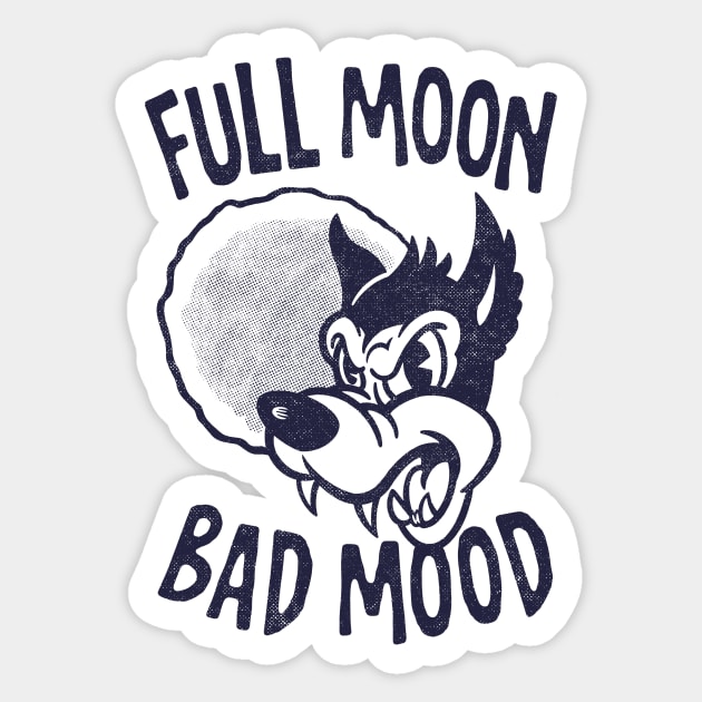 Full Moon Bad Mood (mono) Sticker by GiMETZCO!